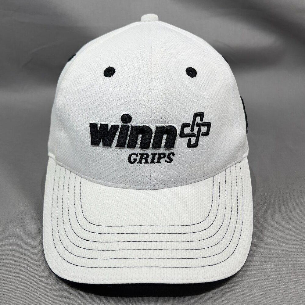 Winn Grips Strap Back Cap Hat White Trucker Sportswear Athletic Golf Beach Mens